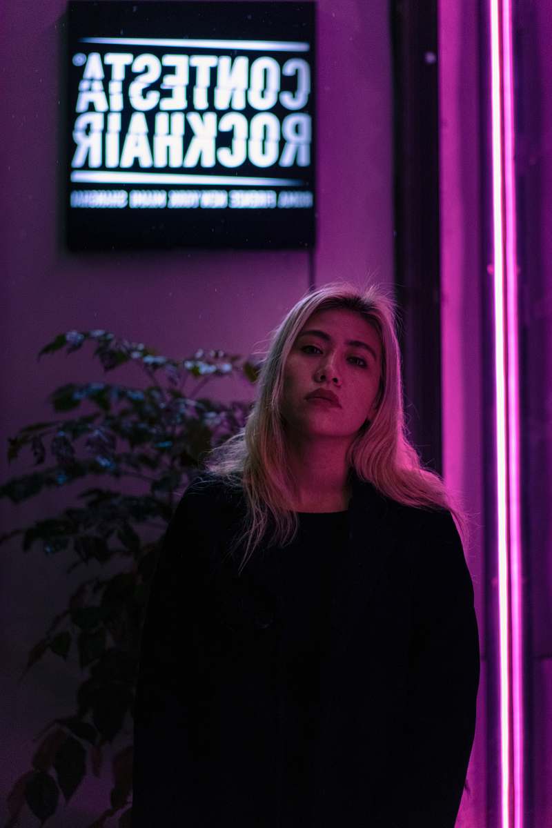 interior design woman in black jacket human